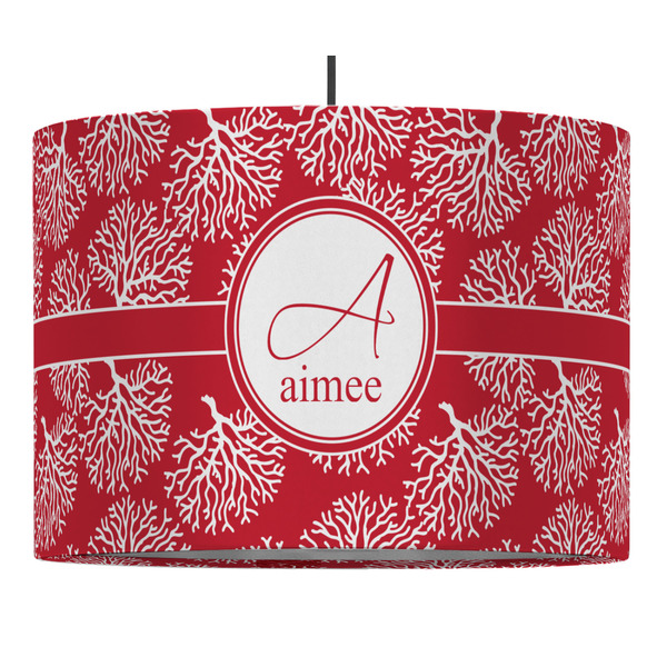 Custom Coral 16" Drum Pendant Lamp - Fabric (Personalized)