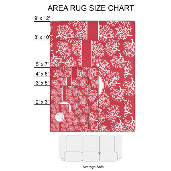 Coral 2'x3' Indoor Area Rugs - Size Chart