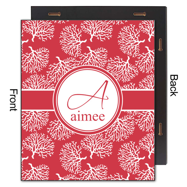 Coral 20x24 Wood Print - Front & Back View