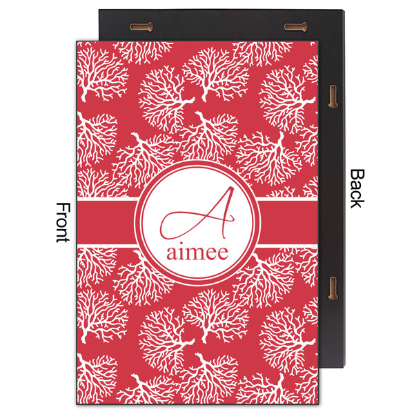 Coral 20x30 Wood Print - Front & Back View