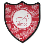Coral Iron On Shield Patch B w/ Name and Initial