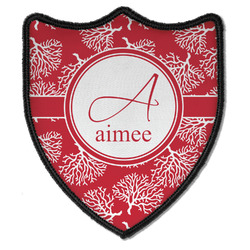 Coral Iron On Shield Patch B w/ Name and Initial