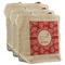 Coral 3 Reusable Cotton Grocery Bags - Front View