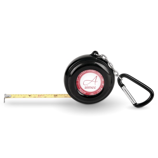 Custom Coral Pocket Tape Measure - 6 Ft w/ Carabiner Clip (Personalized)