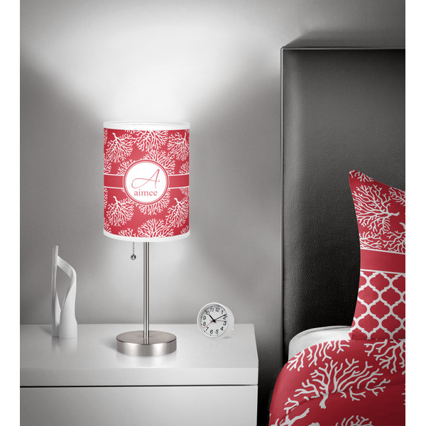 Coral 7 inch drum lamp shade - in room