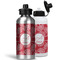 Coral Aluminum Water Bottles - MAIN (white &silver)