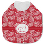 Coral Jersey Knit Baby Bib w/ Name and Initial