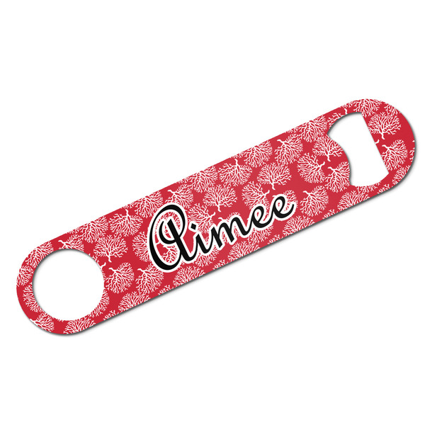 Custom Coral Bar Bottle Opener w/ Name and Initial