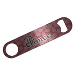 Coral Bar Bottle Opener - Silver w/ Name and Initial