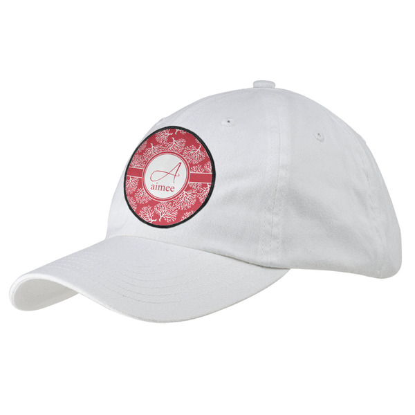 Custom Coral Baseball Cap - White (Personalized)