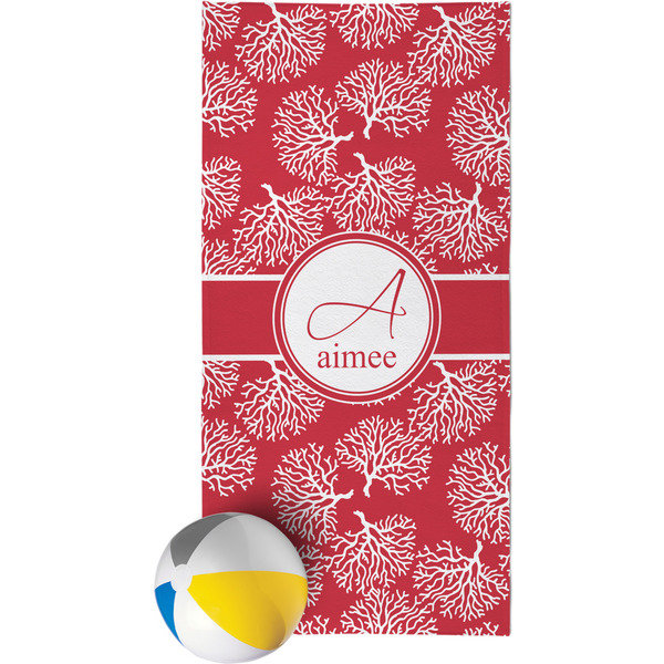 Custom Coral Beach Towel (Personalized)