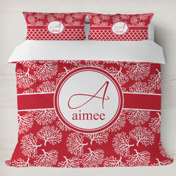 Coral Duvet Cover Set - King (Personalized)