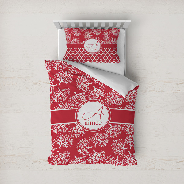 Custom Coral Duvet Cover Set - Twin (Personalized)