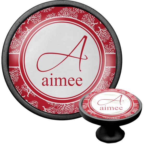Custom Coral Cabinet Knob (Black) (Personalized)