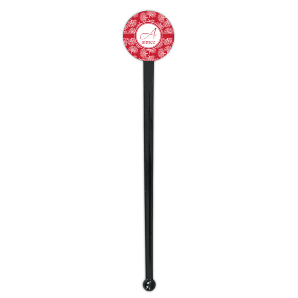 Coral Black Plastic 7" Stir Stick - Round - Single Stick
