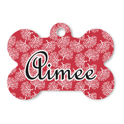 Coral Bone Shaped Dog ID Tag (Personalized)