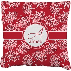 Coral Faux-Linen Throw Pillow 20" (Personalized)