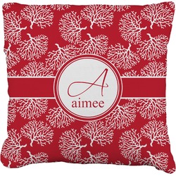 Coral Faux-Linen Throw Pillow 26" (Personalized)