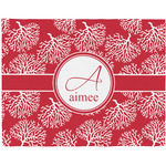 Coral Woven Fabric Placemat - Twill w/ Name and Initial