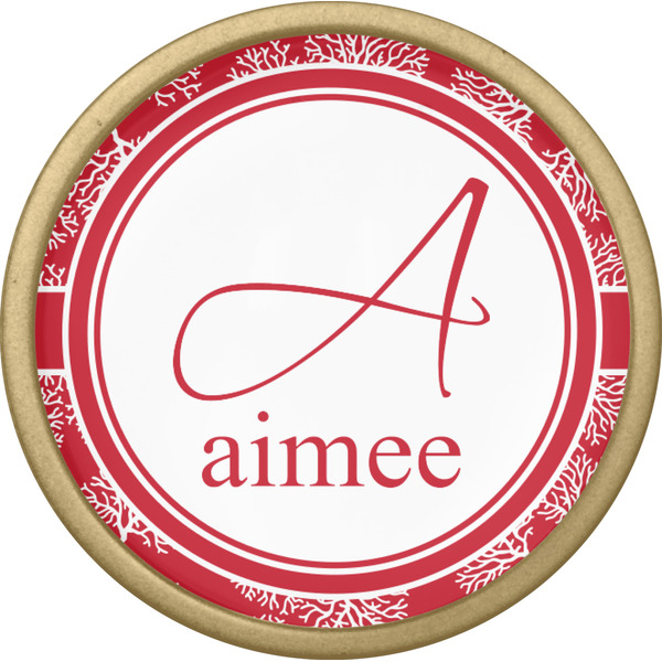 Coral Cabinet Knob - Gold - Front