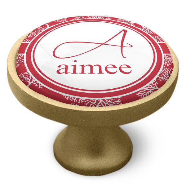 Coral Cabinet Knob - Gold - Side