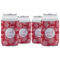 Coral Can Cooler (12 oz) - Set of 4 w/ Name and Initial