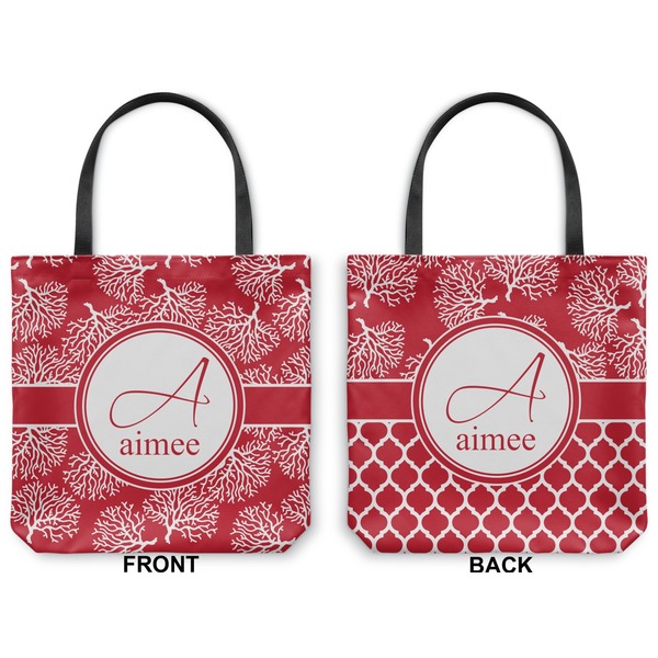 Coral Canvas Tote - Front and Back