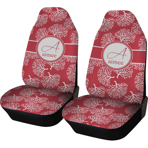 Custom Coral Car Seat Covers (Set of Two) (Personalized)