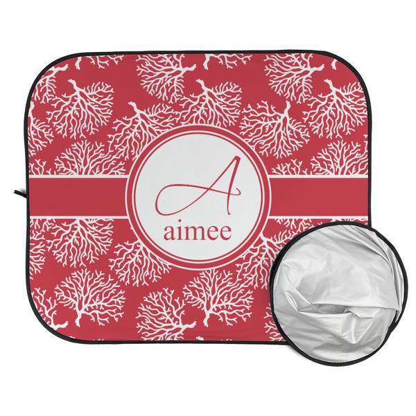 Coral Car Sun Shades - FOLDED & UNFOLDED