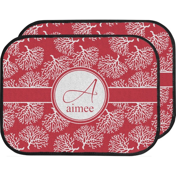 Custom Coral Car Floor Mats (Back Seat) (Personalized)