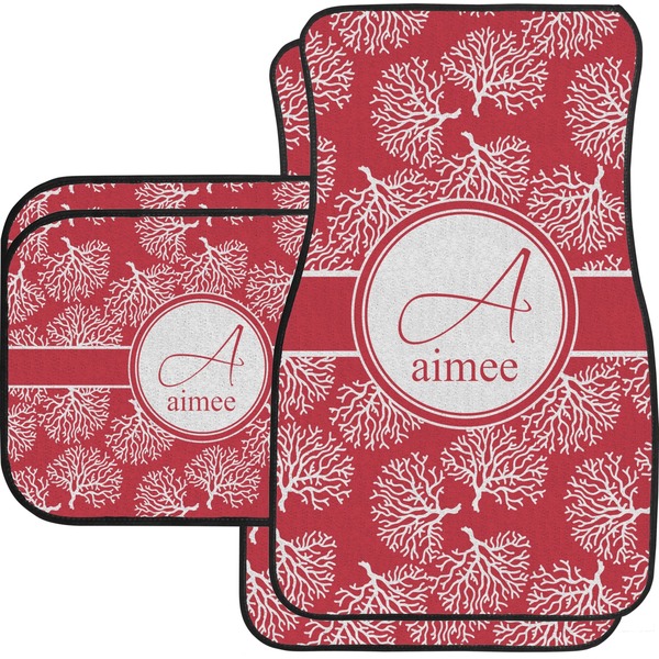 Custom Coral Car Floor Mats Set - 2 Front & 2 Back (Personalized)