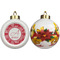 Coral Ceramic Christmas Ornament - Poinsettias (APPROVAL)