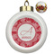 Coral Ceramic Christmas Ornament - Poinsettias (Front View)