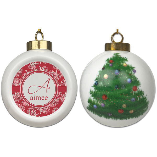 Coral Ceramic Christmas Ornament - X-Mas Tree (APPROVAL)