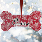 Coral Ceramic Dog Ornament w/ Name and Initial