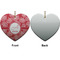 Coral Ceramic Flat Ornament - Heart Front & Back (APPROVAL)