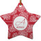 Coral Star Ceramic Ornament w/ Name and Initial