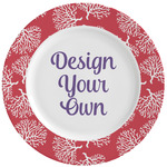 Coral Ceramic Dinner Plates (Set of 4) (Personalized)