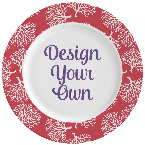 Custom Coral Ceramic Dinner Plates (Set of 4) (Personalized)