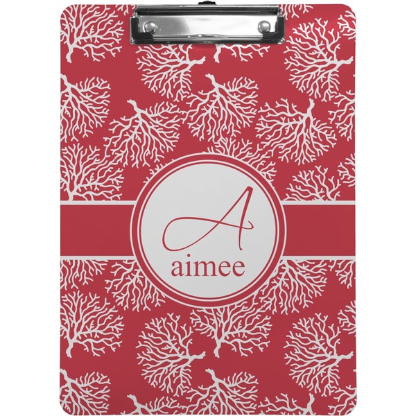 Custom Coral Clipboard (Letter Size) (Personalized)