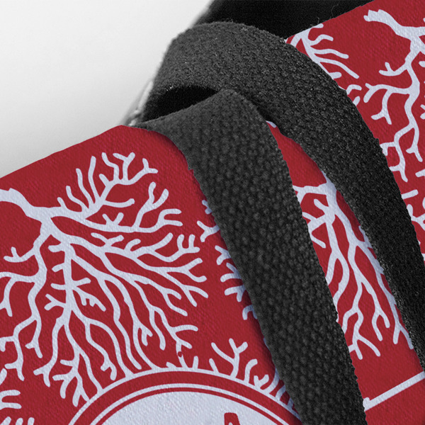 Coral Closeup of Tote w/Black Handles