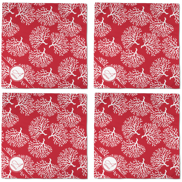 Coral Cloth Napkins - Personalized Dinner (APPROVAL) Set of 4