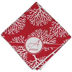 Coral Cloth Dinner Napkin - Single w/ Name and Initial