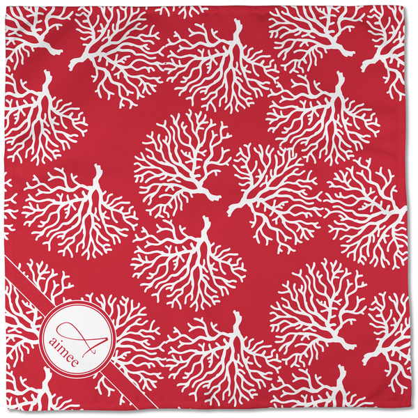 Coral Cloth Napkins - Personalized Dinner (Full Open)