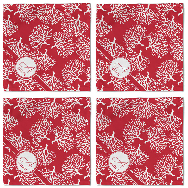 Coral Cloth Napkins - Personalized Lunch (APPROVAL) Set of 4