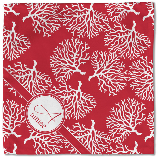 Coral Cloth Napkins - Personalized Lunch (Single Full Open)