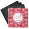 Coral Square Rubber Backed Coasters - Set of 4 (Personalized)