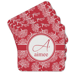 Coral Cork Coaster - Set of 4 w/ Name and Initial