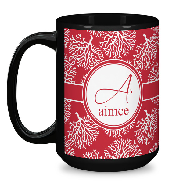 Coral Coffee Mug - 15 oz - Black