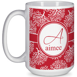 Coral 15 Oz Coffee Mug - White (Personalized)